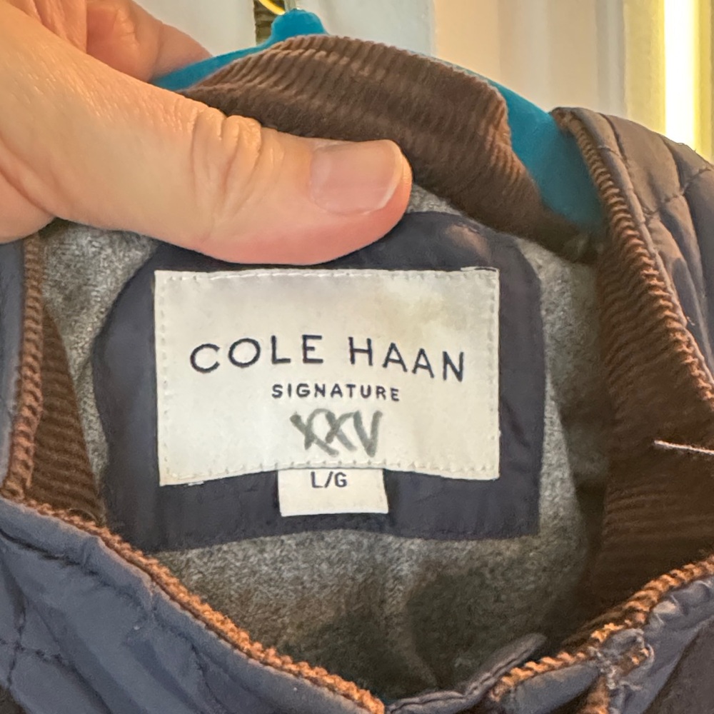 Cole Haan Men's Quilted Blue Jacket - Picture 2 of 9